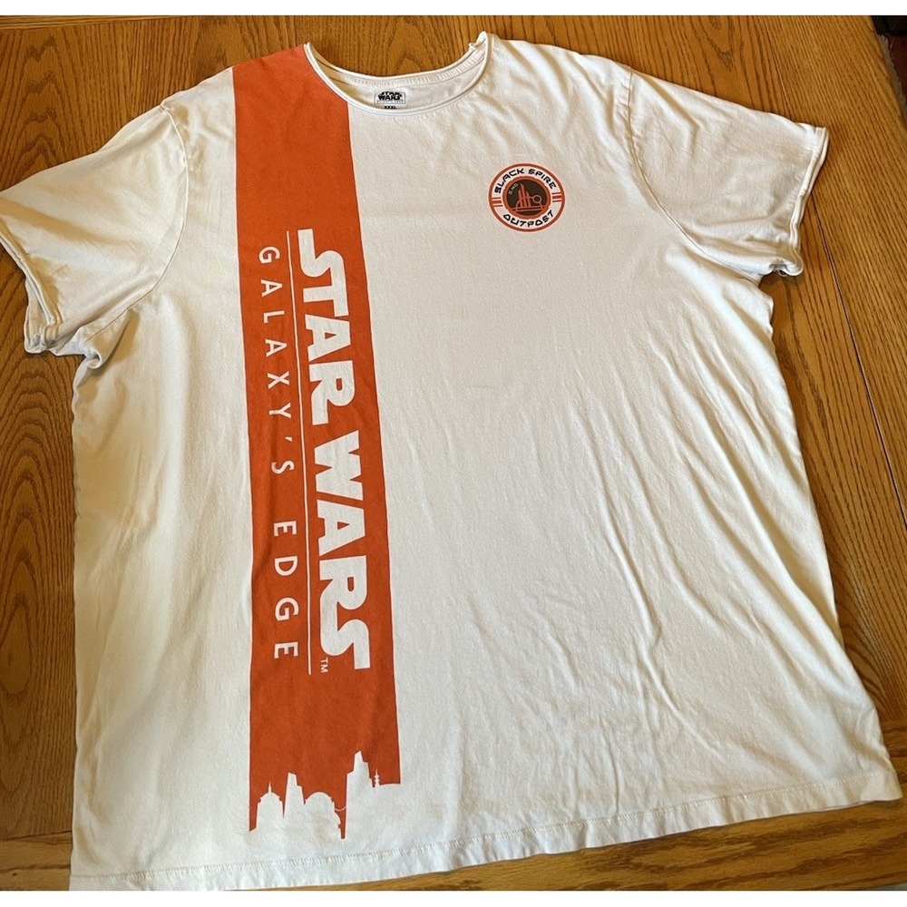 Disney Parks Star Wars Galaxy's Edge Black Spire Outpost T-Shirt 3X Ivory Orange